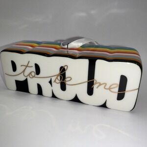 LGBTQ+"Proud To Be Me"Pride Rainbow Colors Porcelain Ornament GUC 2023 Hallmark